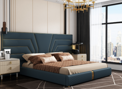 Luxury bedroom bed double beds design furniture bed frame hotel